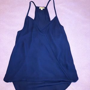 Blue Chiffon Tank Top